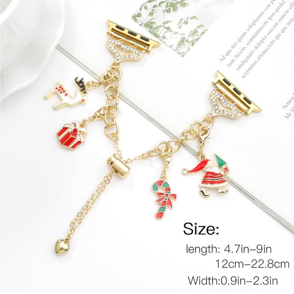 NEW Christmas Gold Apple Watch Band with Charms - Picture 4 of 6